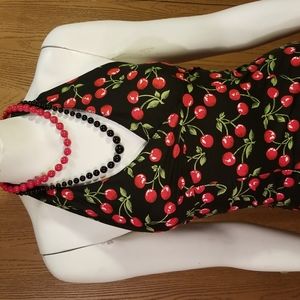 🍒Charlotte Russe Cherry Halter Dress S